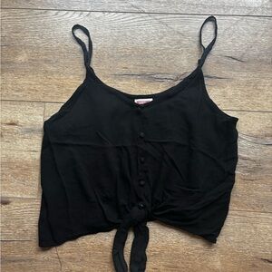 Mossimo Supply Co. Black Tie-Front Crop Camisole